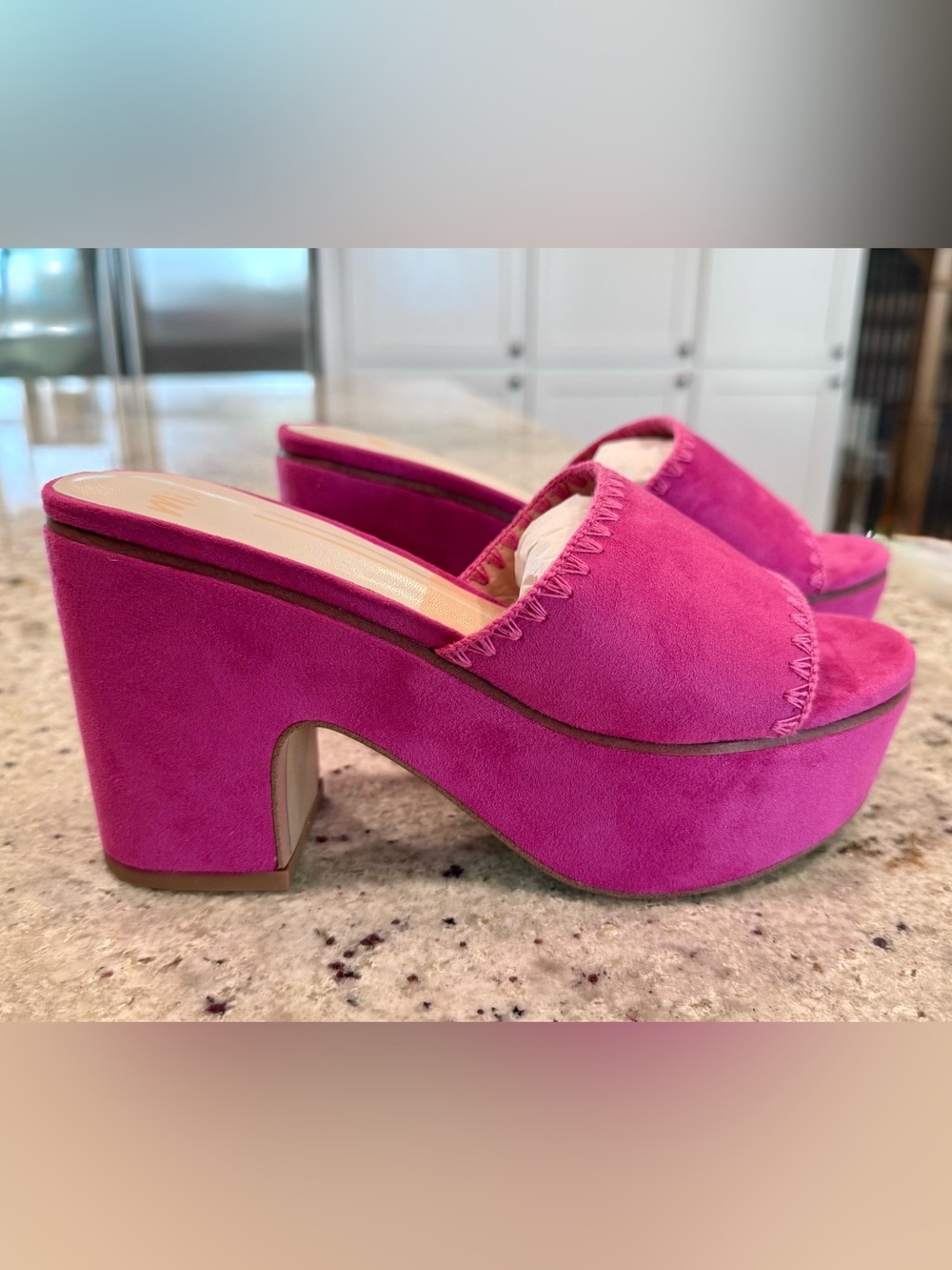 Mi.iM Hot Pink Suede Platform Mule "NWOT"
